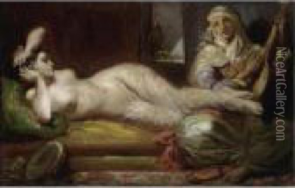 Odalisque Couchee Oil Painting - Theodore Chasseriau