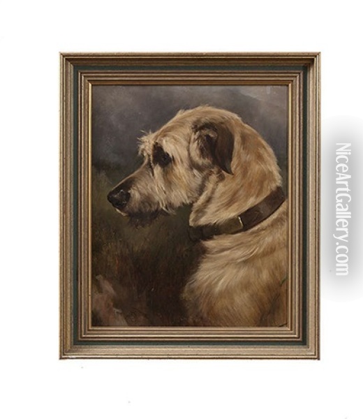 An Irish Wolf Dog - Fiona Oil Painting - William Osborne