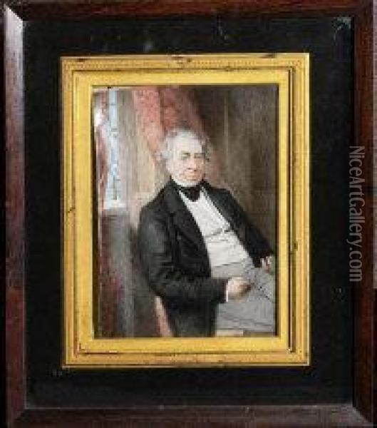 A Three-quarter Length Portrait Of Thomas Mclean Esq. Oil Painting - Edward Upton