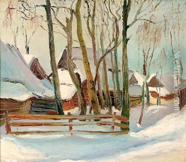 Zima W Zakopanem Oil Painting - Ignacy Izydor Goldhuber-Czaj