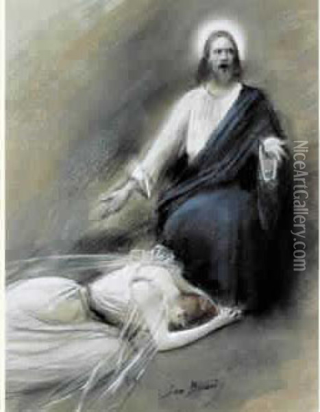 Le Christ Et La Femme Adultere Oil Painting - Jean-Georges Beraud