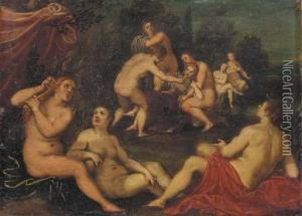 Toilet Of Venus Oil Painting - Johann Rottenhammer