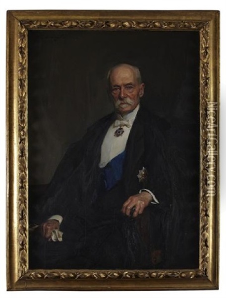 Portrait Of Field-marshal Frederick Sleigh Roberts, 1st Earl Roberts Of Kandahar Oil Painting - Philip Alexius De Laszlo