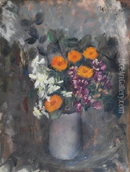 Kwiaty W Wazonie Oil Painting - Joachim Weingart