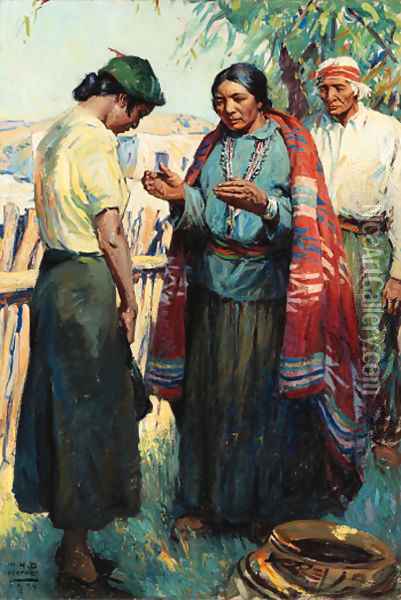 Indian Mother Oil Painting - William Henry Dethlef Koerner