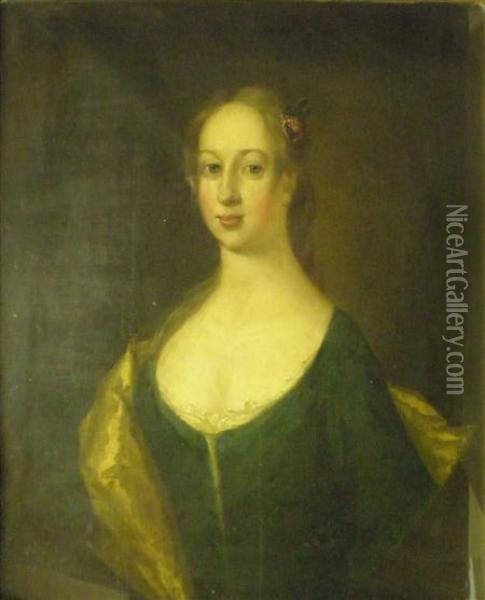 Half-length Portrait Of Anne Dunbar Oil Painting - Allan Ii Ramsay