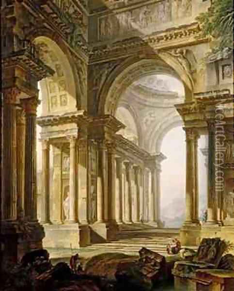 Temple in Ruins Oil Painting - Pierre-Antoine Demachy