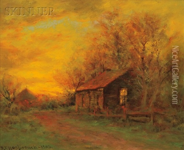 Afterglow Along A Path Oil Painting - Dubois Fenelon Hasbrouck