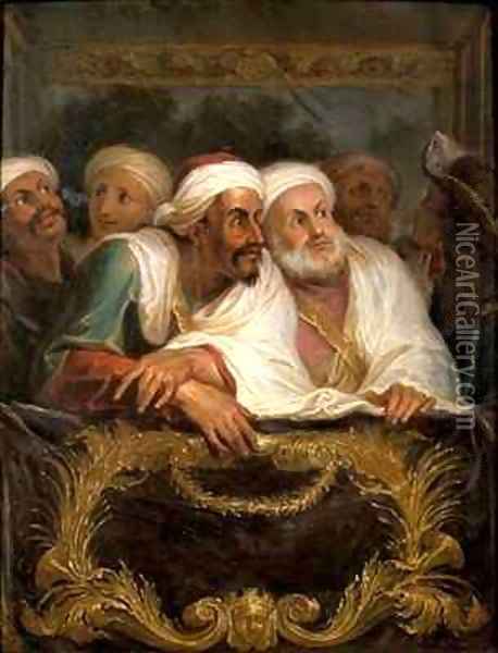 The Moroccan Ambassador and his Entourage at the Italian Comedy in Paris in February 1682 Oil Painting - Antoine Coypel