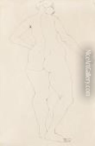Standing Female Nude Oil Painting - Henri Gaudier-Brzeska