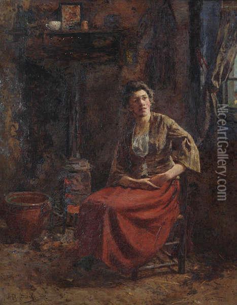 'binnenzicht Te Coxyde Oil Painting - Alois Boudry