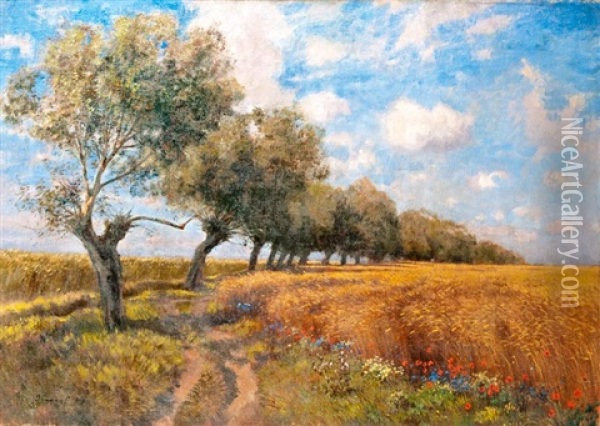 Nyari Buzamezo Oil Painting - Ferenc Olgyay