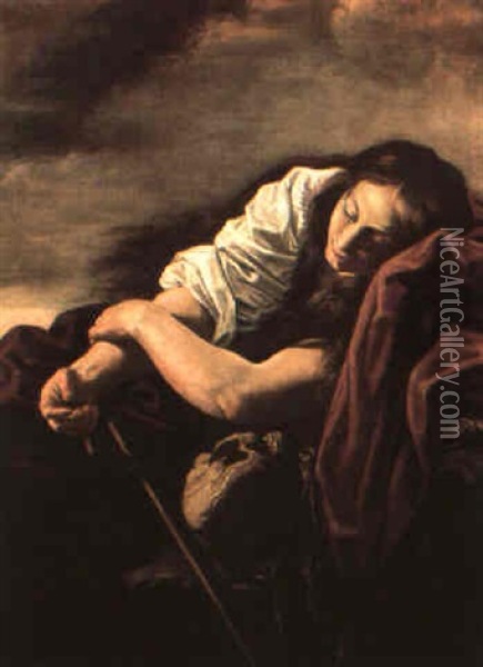Maddalena Dormiente Oil Painting - Pier Francesco Mola