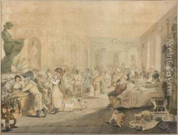 L'interieur Du Cafe Very Au Palais-royal Oil Painting - John Nixon