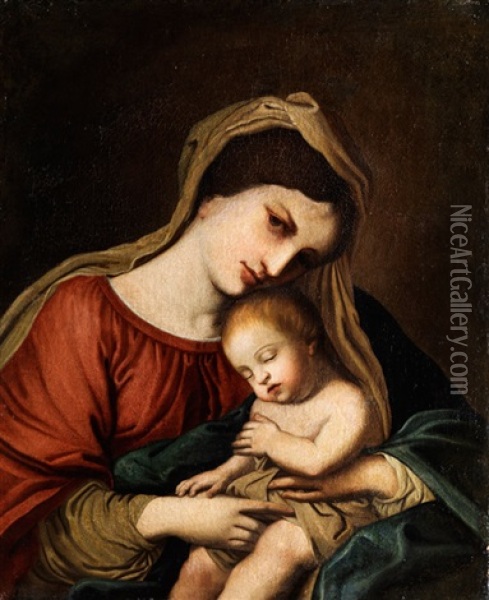 Madonna Mit Dem Kind Oil Painting - Giovanni Battista Salvi (Il Sassoferrato)