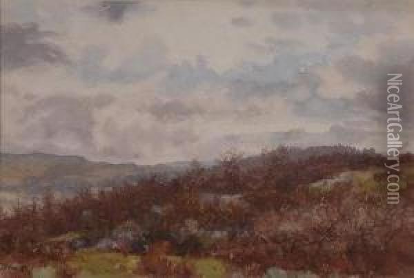 'grass Wood, Grassington' Autumn Landscape Oil Painting - John Doddy Walker