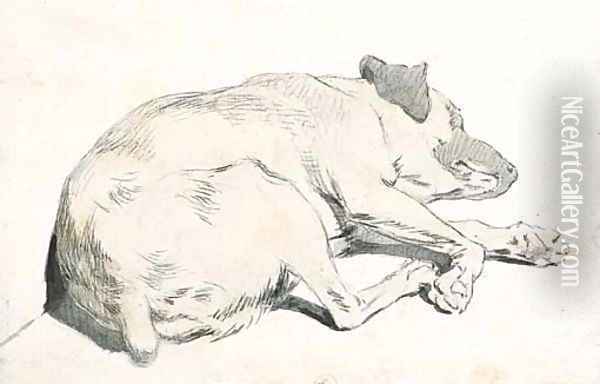 A sleeping dog Oil Painting - Theodore Gericault