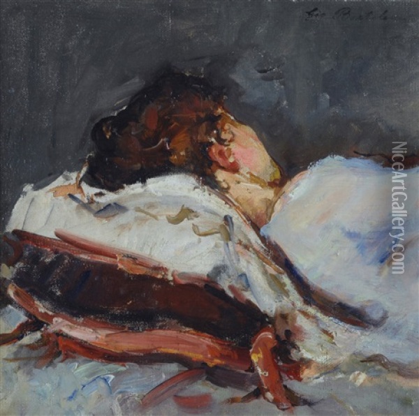 Ragazza Che Dorme Oil Painting - Giovanni Bartolena