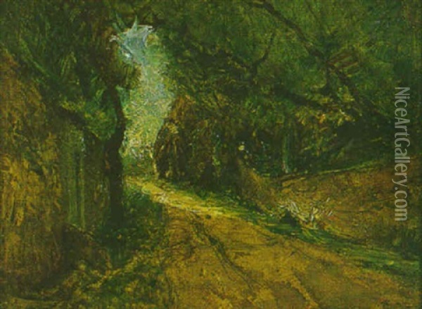 Chemin De Cremieu A Optevoz Oil Painting - Auguste Francois Ravier