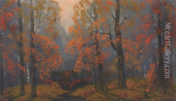 Autumn Scene Oil Painting - Ernest Fredericks