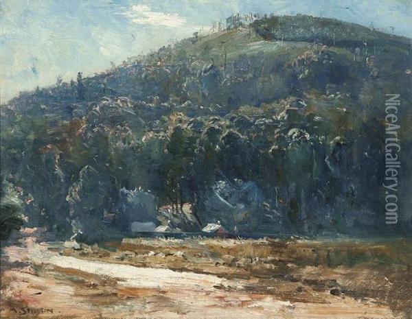Hillside Oil Painting - Arthur Ernest Streeton
