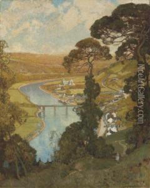 Tintern, Valley Of The Wye Oil Painting - Sir Alfred East