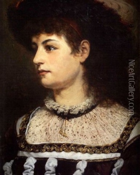 Portrait Of A Lady Oil Painting - Friedrich Bodenmuller