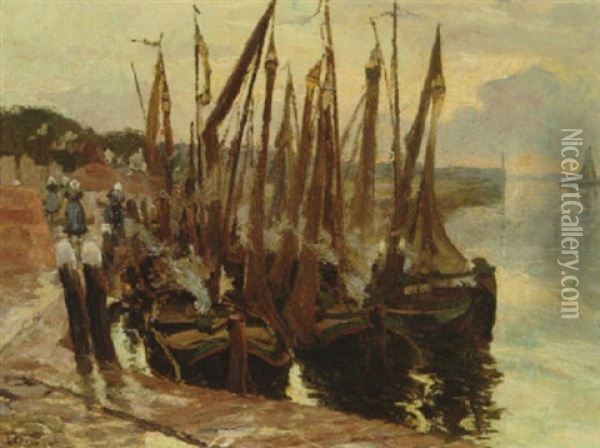 Harbour Scene Oil Painting - Paul Leduc
