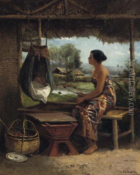 De Gambang Oil Painting - Jan Mari Henri Ten Kate