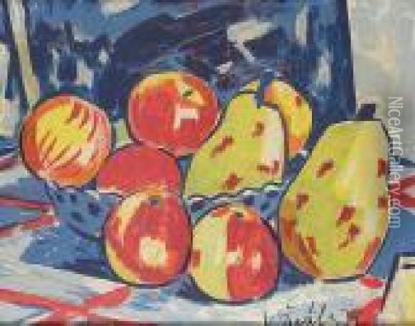 A Still Life With Apples And Pears Oil Painting - Vaclav Spala