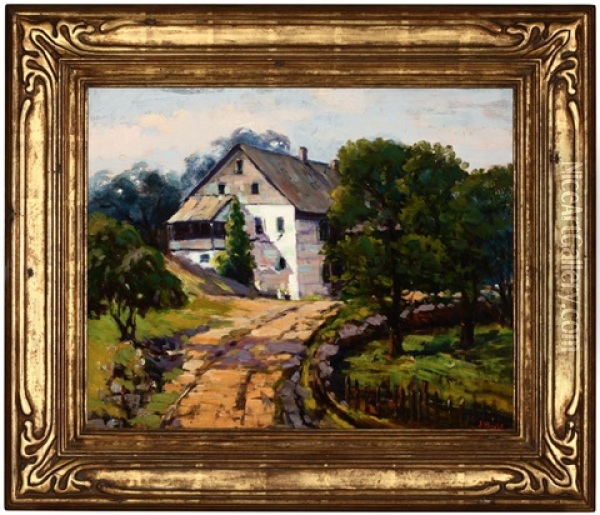 The Old Homestead Oil Painting - Joseph Huebl