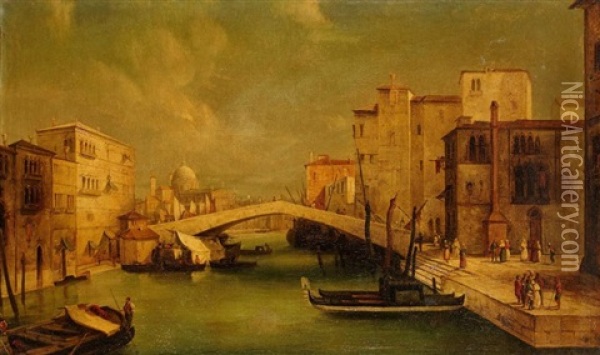 Vue D'un Canal A Venise Oil Painting - Michele Marieschi