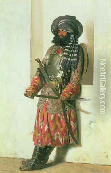 Afghan, 1870 Oil Painting - Piotr Petrovitch Weretshchagin