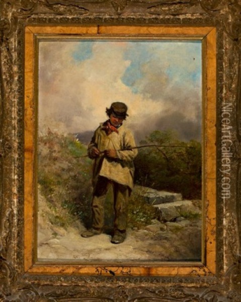 Nino Pescando Oil Painting - James Hardy Jr.