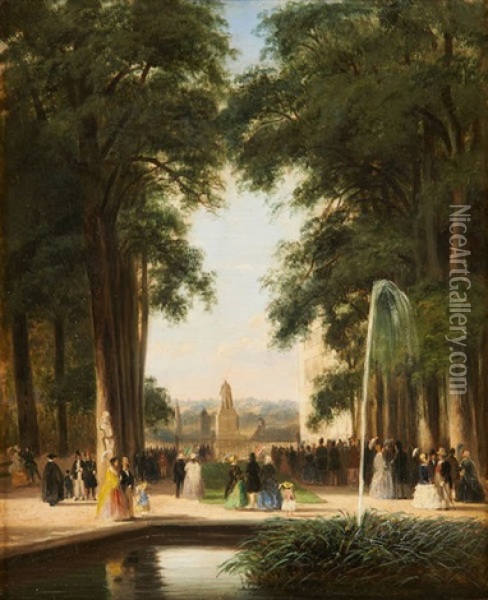 Le Parc De Bruxelles Oil Painting - Nicolaas Johannes Roosenboom