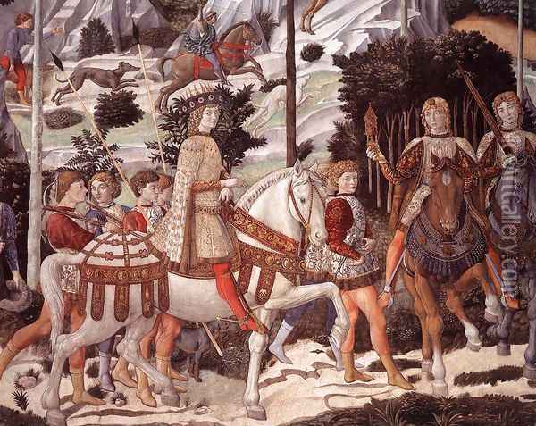 Procession of the Youngest King (detail 3) 1459-60 Oil Painting - Benozzo di Lese di Sandro Gozzoli
