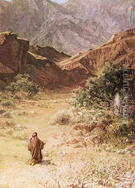 Moses and the burning bush Oil Painting - William Brassey Hole