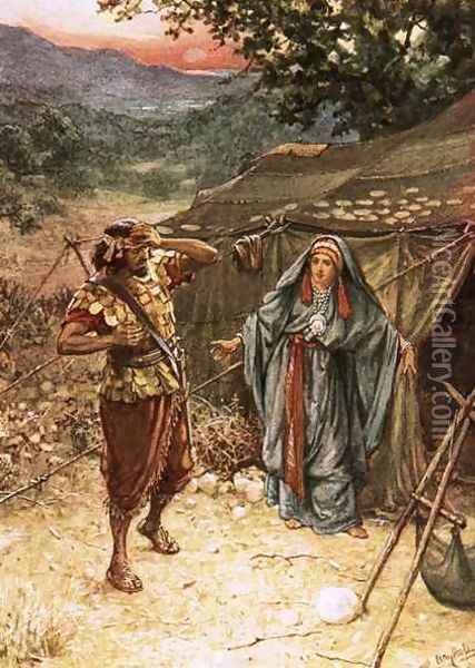 Jael and Sisera Oil Painting - William Brassey Hole