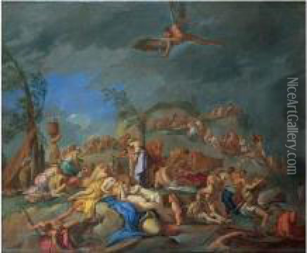 Le Deluge De Deucalion Oil Painting - Giulio Carpione