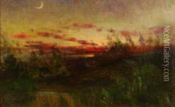 Twilight And New Moon Oil Painting - Charles Harold Davis