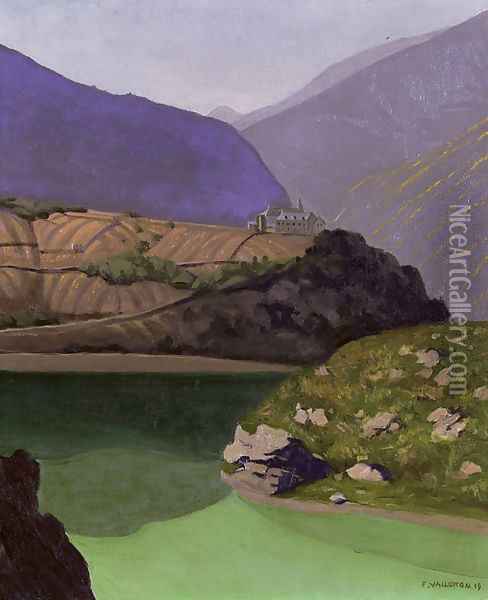 Lac de Geronde à Sierre, 1919 Oil Painting - Felix Edouard Vallotton