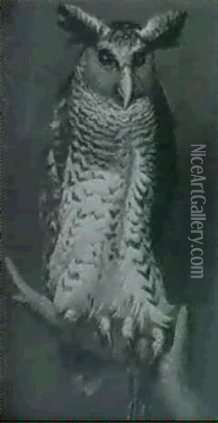 An Eagle Owl Oil Painting - Ernest Henri Griset
