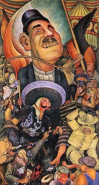 Carnival of Mexican Life Dictatorship 1936 Oil Painting - Diego Rivera