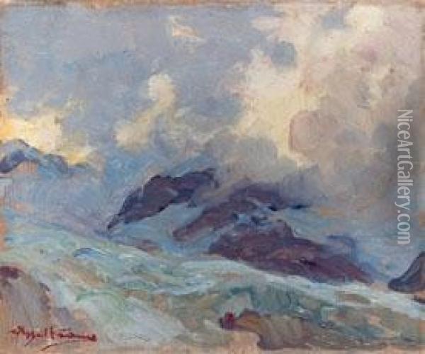 Portud - 1926 Oil Painting - Achille Beltrame