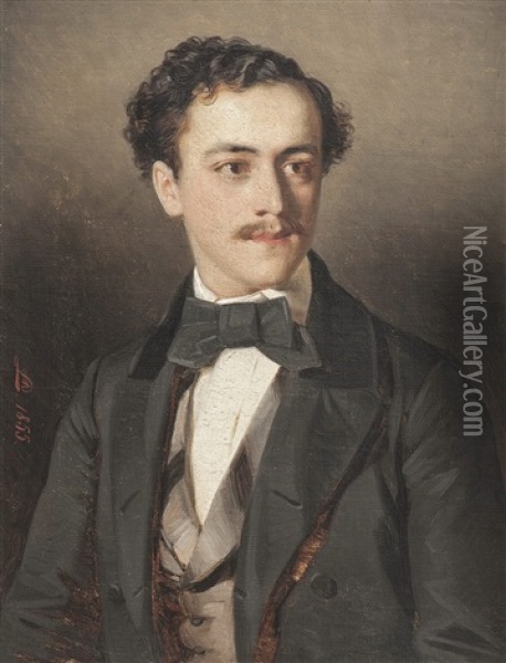 Portrat Des Emil Lauchert, Des Bruders Des Malers Oil Painting - Richard L. Lauchert