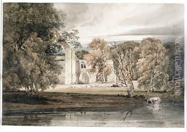 Bolton Abbey Oil Painting - Thomas Girtin