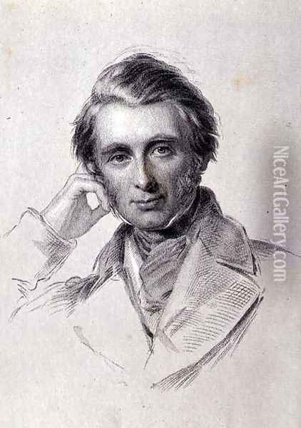 Portrait of John Ruskin 1819-1900 engraved by Francis Holl 1815-84 Oil Painting - George Richmond