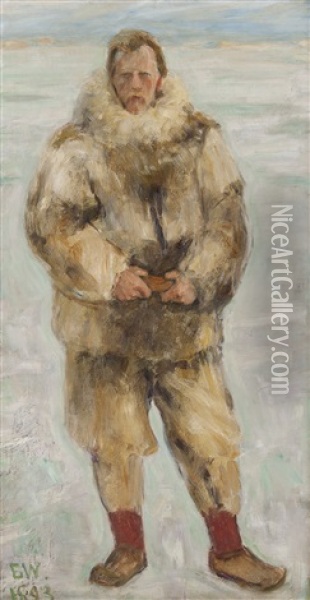 Nansen I Skinnhyre Oil Painting - Erik Theodor Werenskiold