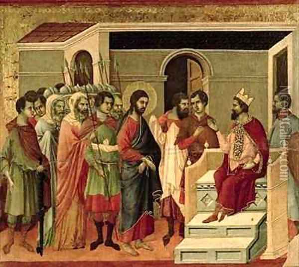 Maesta Jesus before Herod Oil Painting - Buoninsegna Duccio di