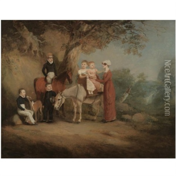 The Marriott Family Oil Painting - John E. Ferneley